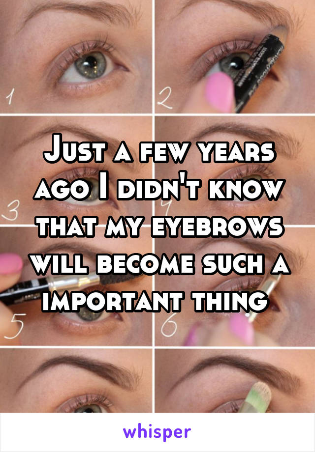 Just a few years ago I didn't know that my eyebrows will become such a important thing 