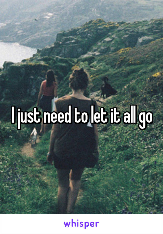 I just need to let it all go