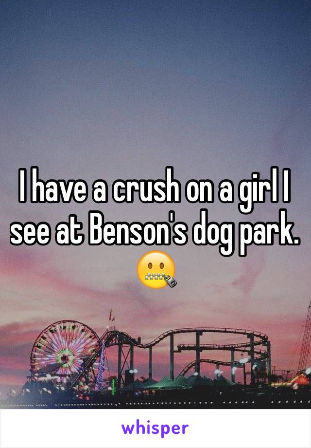 I have a crush on a girl I see at Benson's dog park. 🤐