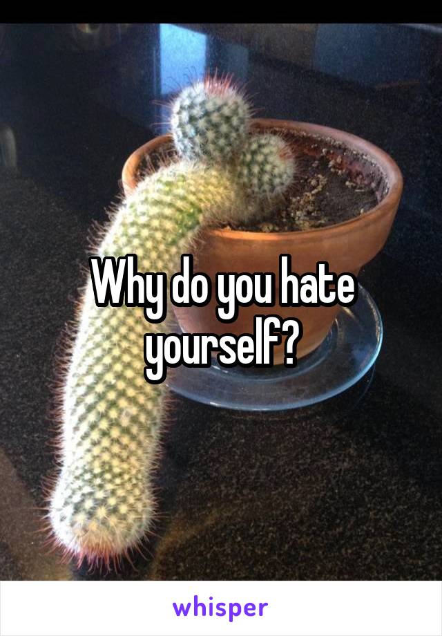 Why do you hate yourself?