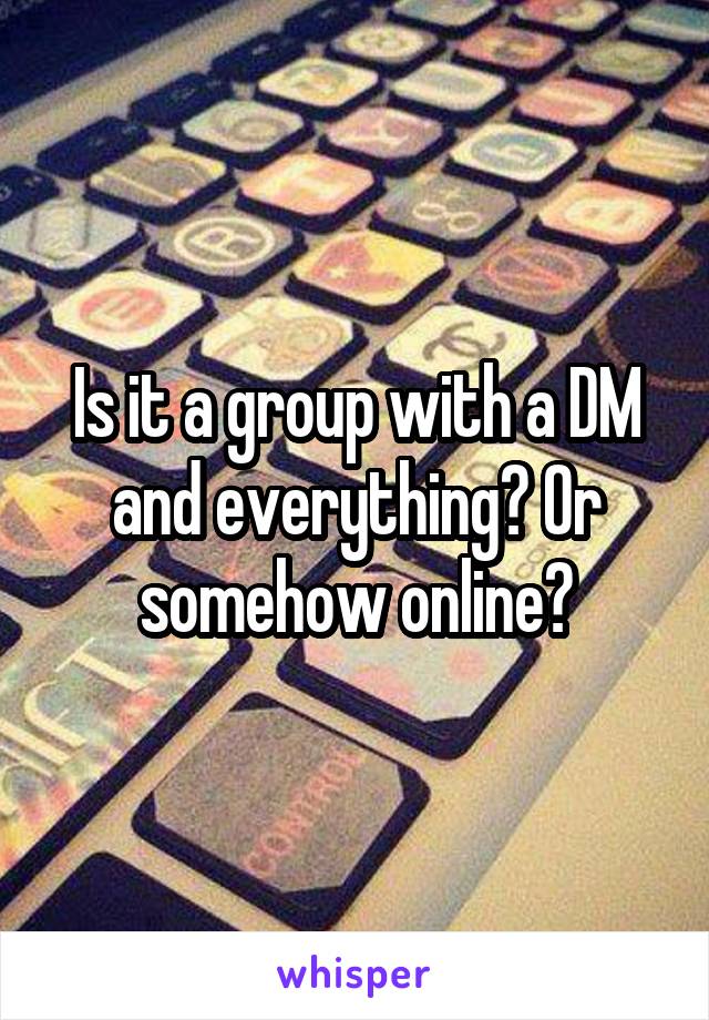 Is it a group with a DM and everything? Or somehow online?