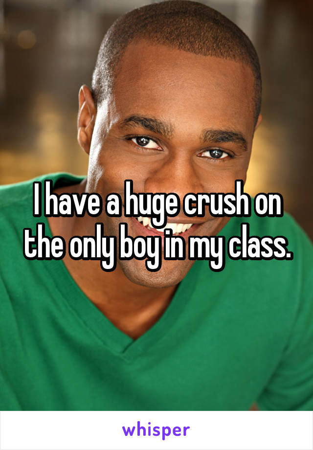 I have a huge crush on the only boy in my class.