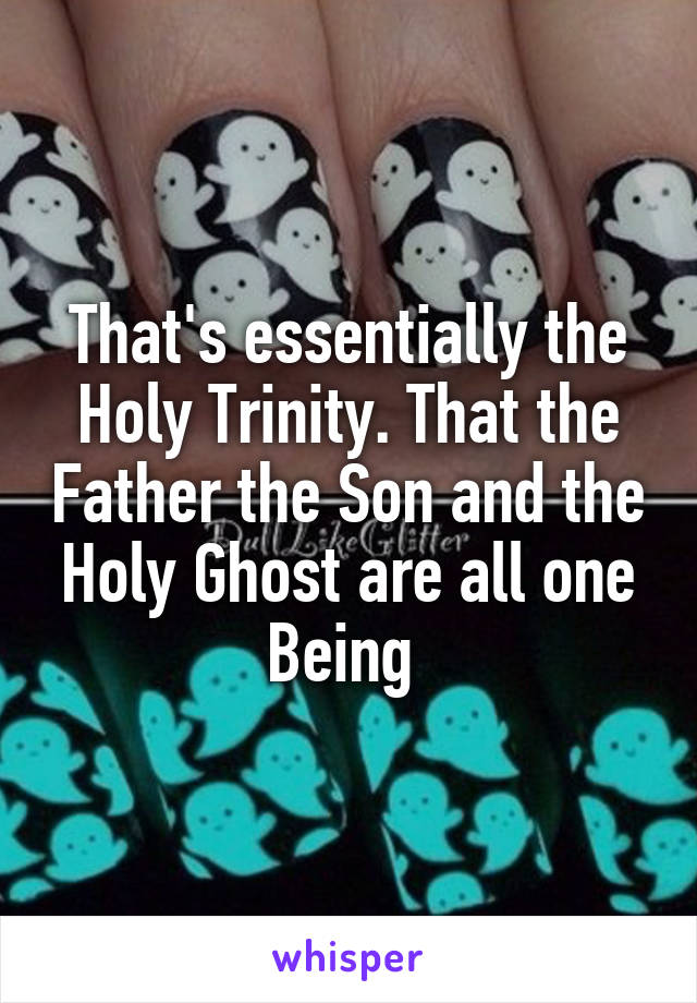 That's essentially the Holy Trinity. That the Father the Son and the Holy Ghost are all one Being 