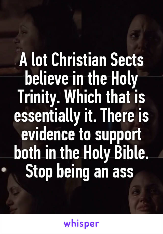 A lot Christian Sects believe in the Holy Trinity. Which that is essentially it. There is evidence to support both in the Holy Bible. Stop being an ass 