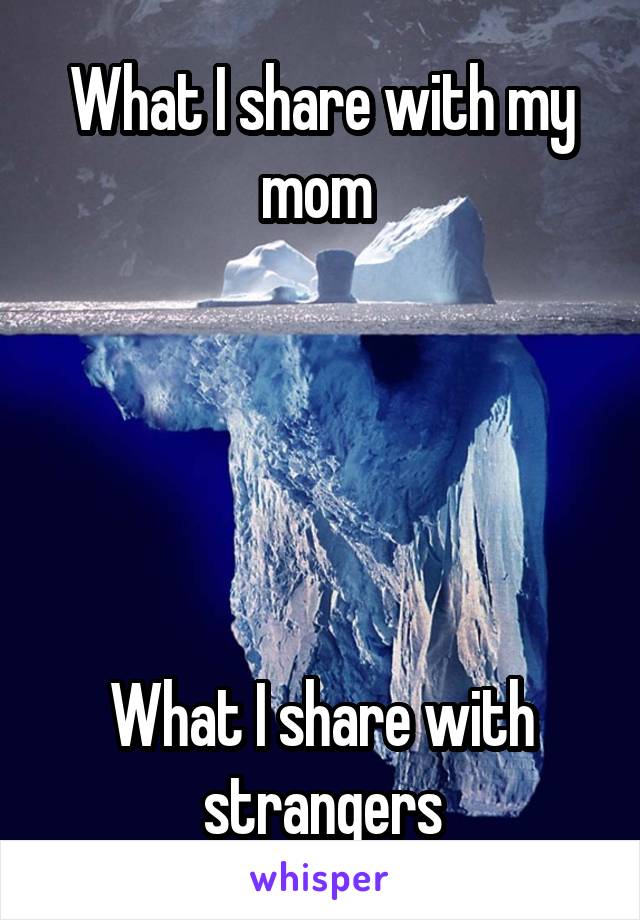 What I share with my mom 





What I share with strangers