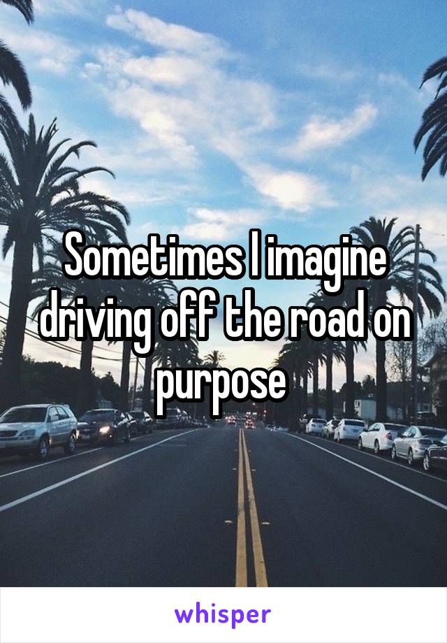 Sometimes I imagine driving off the road on purpose 