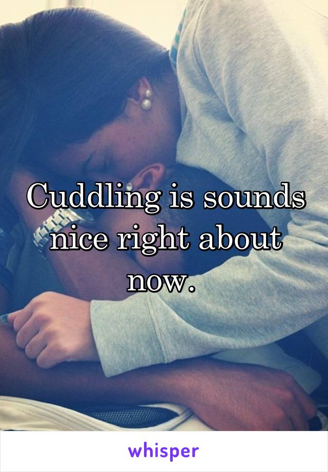 Cuddling is sounds nice right about now. 