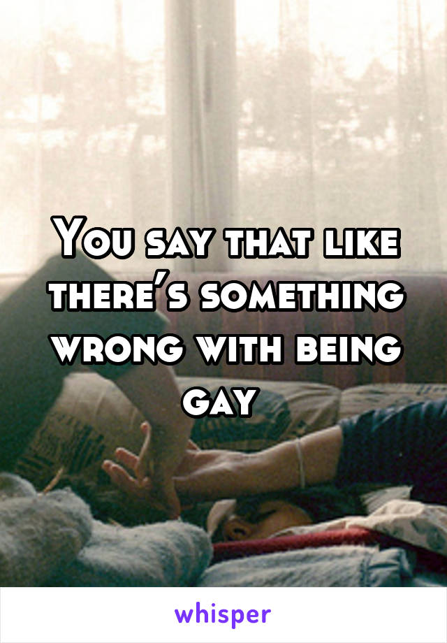 You say that like there’s something wrong with being gay 