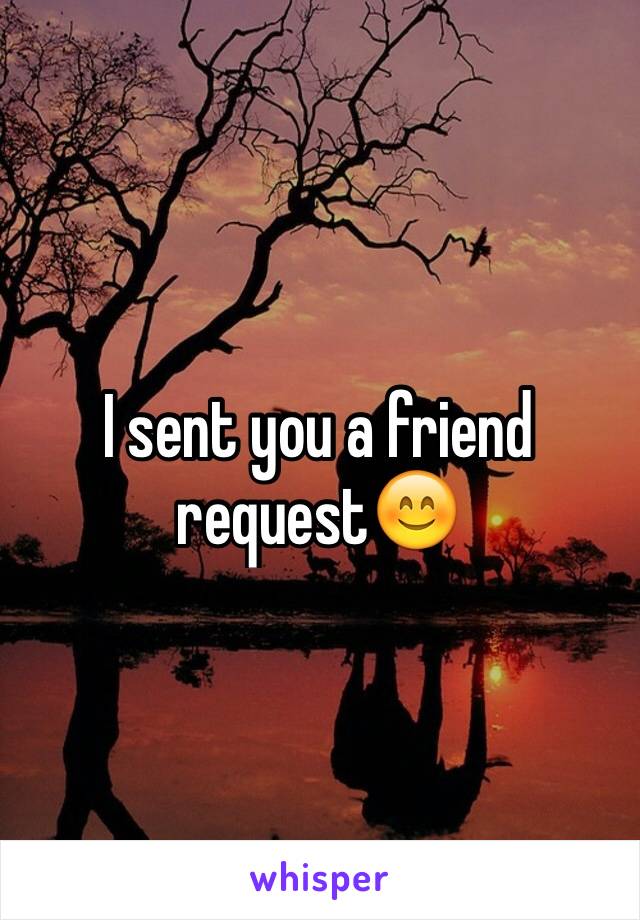 I sent you a friend request😊