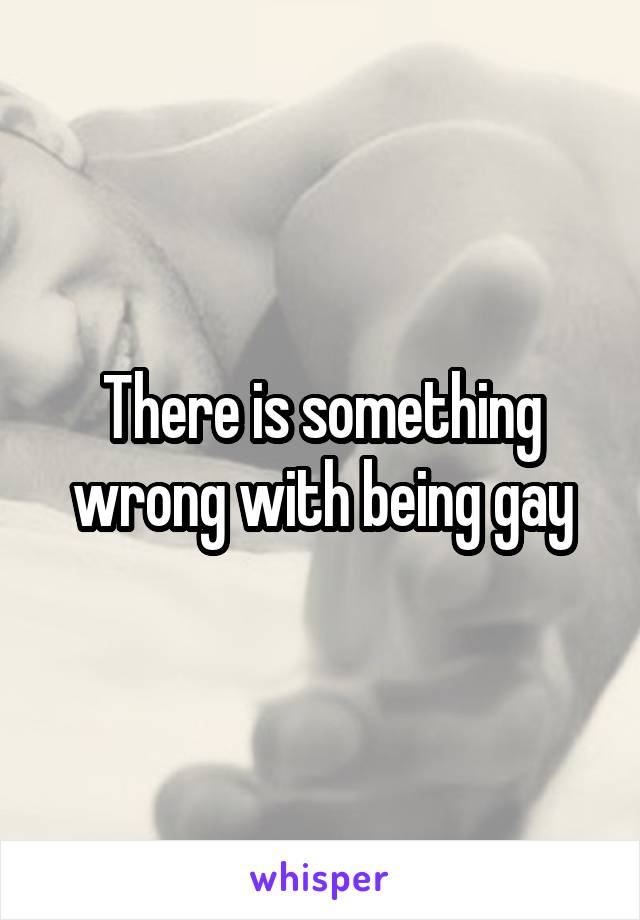 There is something wrong with being gay