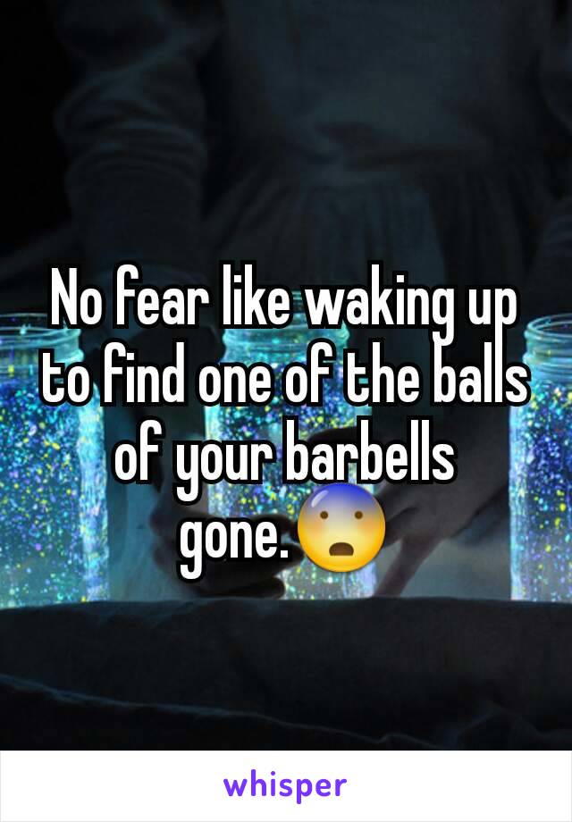 No fear like waking up to find one of the balls of your barbells gone.😨