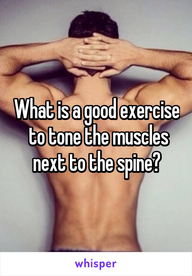 What is a good exercise  to tone the muscles next to the spine?