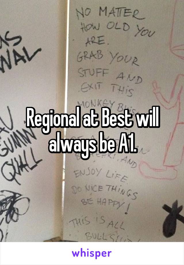 Regional at Best will always be A1.