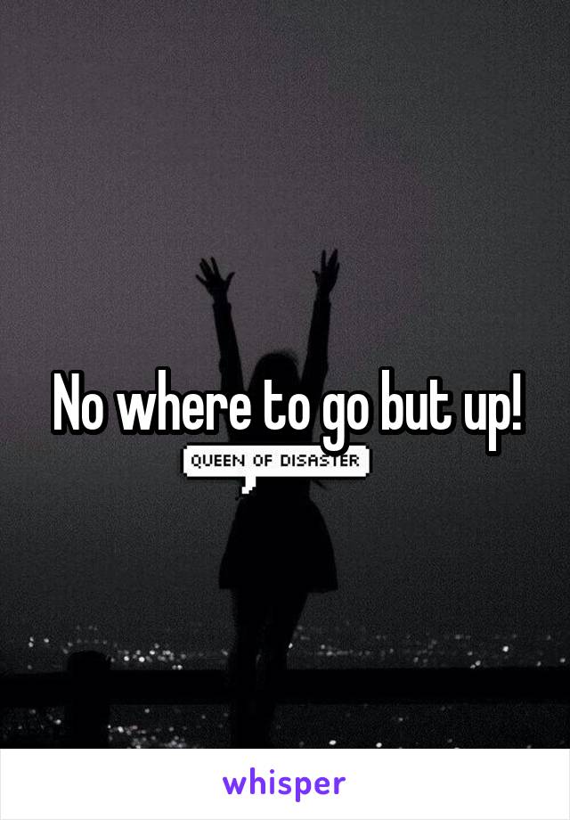 No where to go but up!