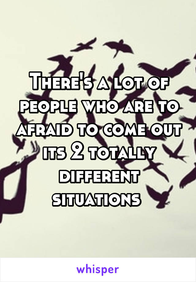 There's a lot of people who are to afraid to come out its 2 totally different situations 