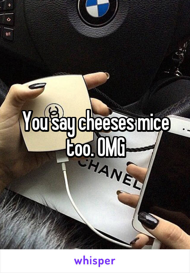 You say cheeses mice too. OMG