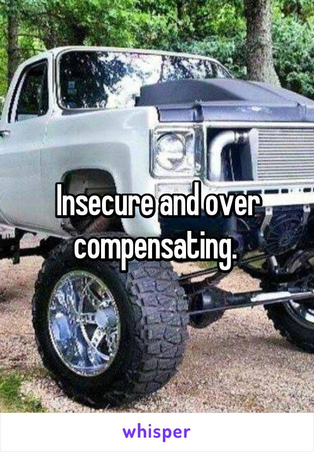 Insecure and over compensating. 