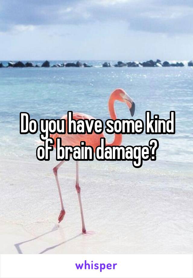 Do you have some kind of brain damage?