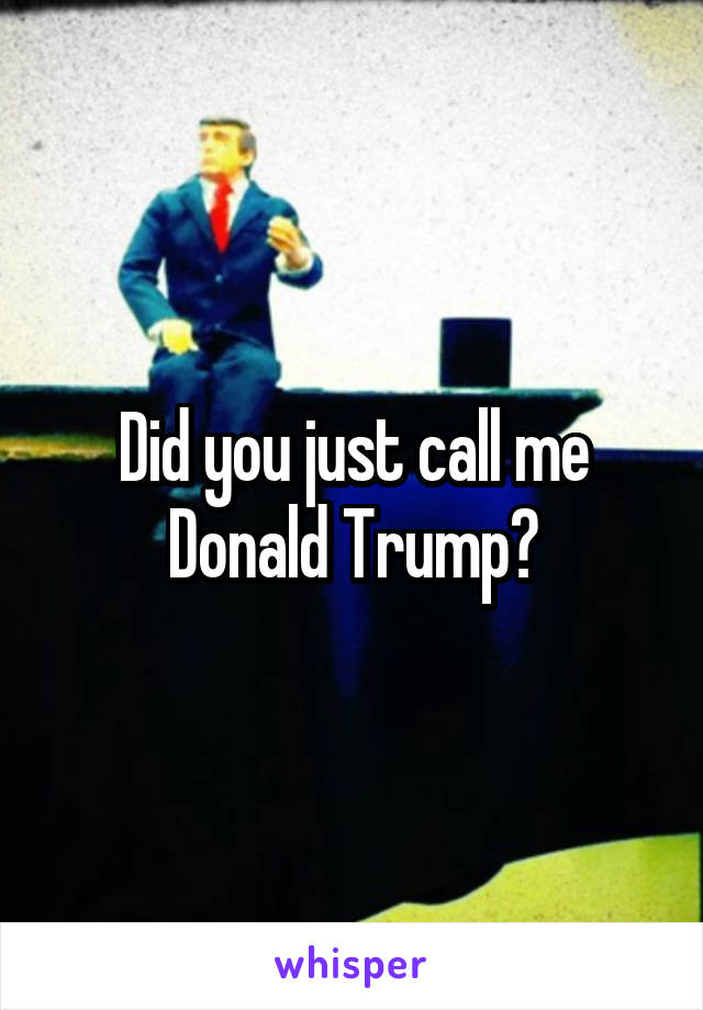 Did you just call me Donald Trump?