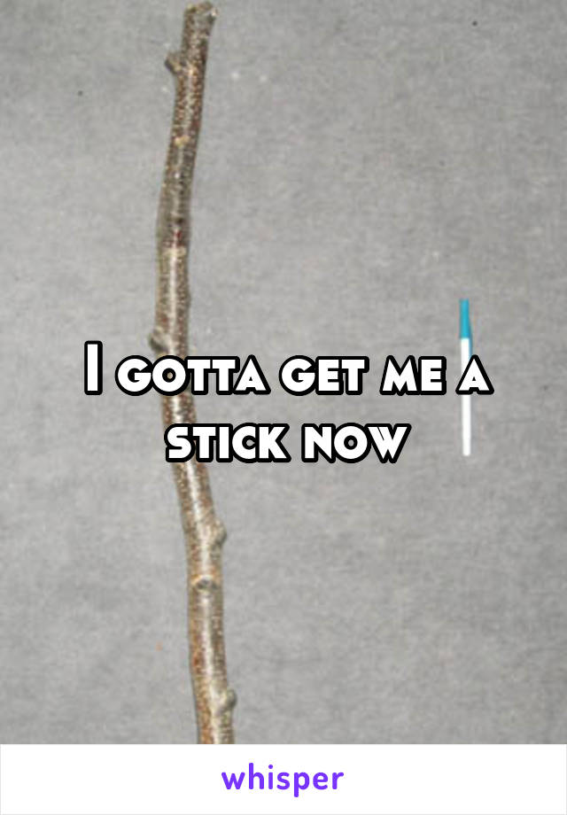 I gotta get me a stick now