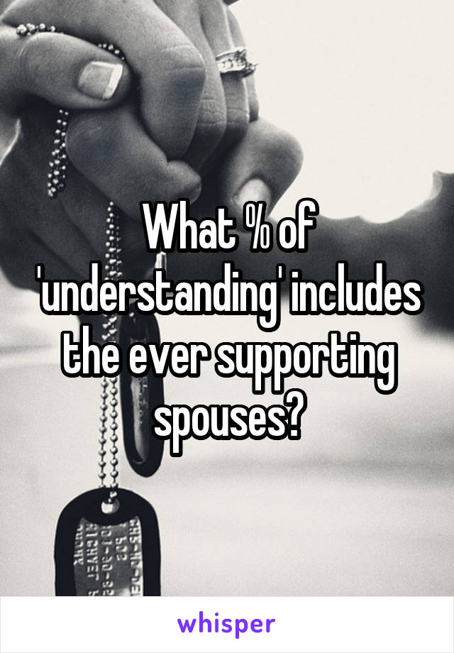 What % of 'understanding' includes the ever supporting spouses?