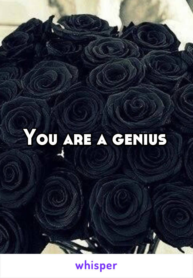 You are a genius 