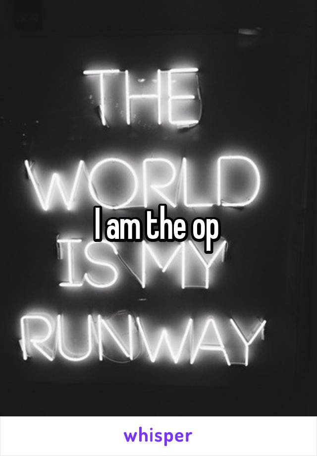 I am the op 