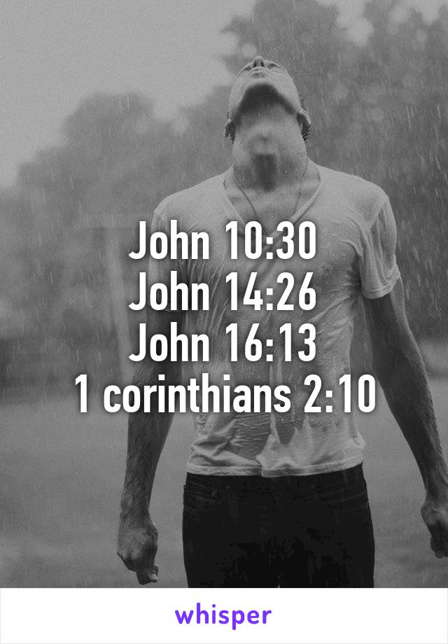 John 10:30
John 14:26
John 16:13
1 corinthians 2:10