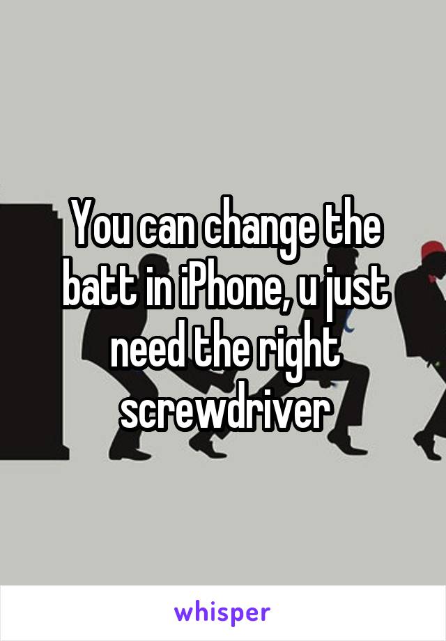 You can change the batt in iPhone, u just need the right screwdriver
