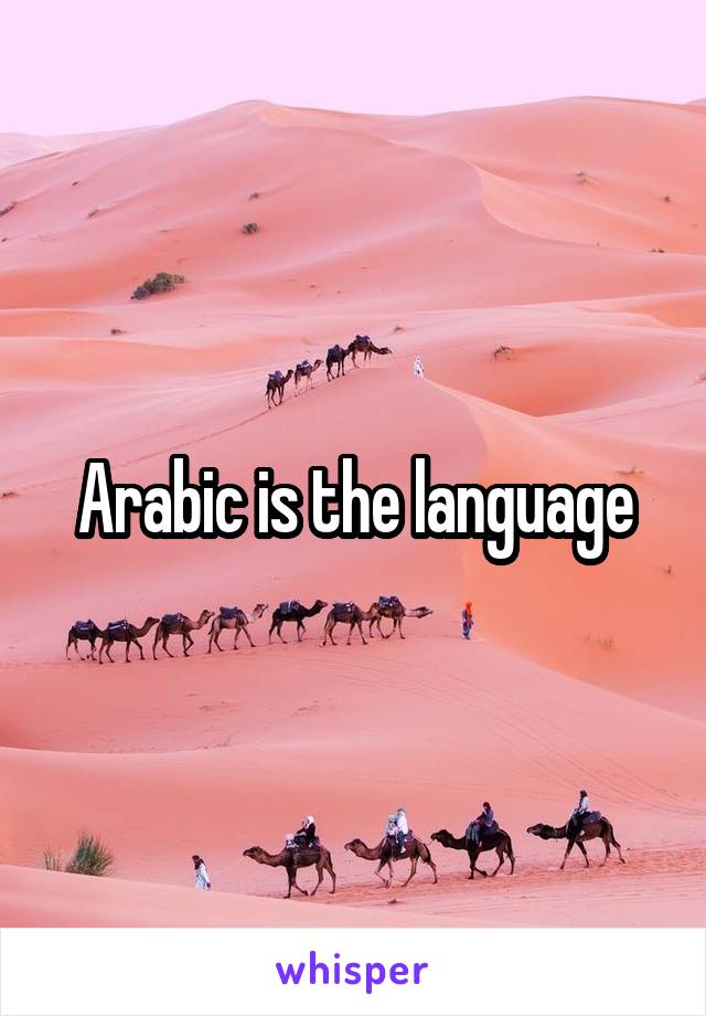 Arabic is the language