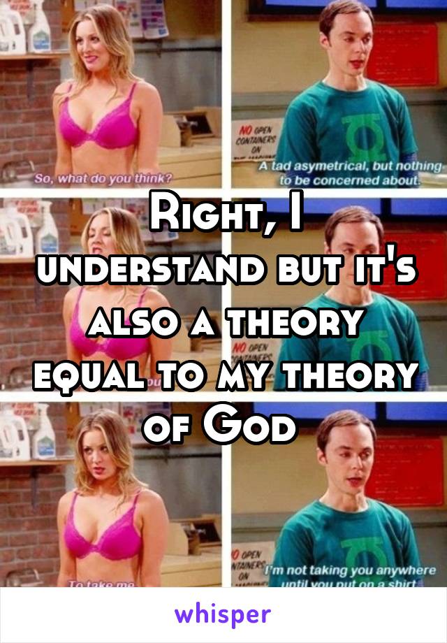 Right, I understand but it's also a theory equal to my theory of God 