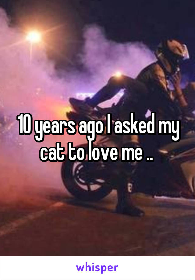 10 years ago I asked my cat to love me .. 