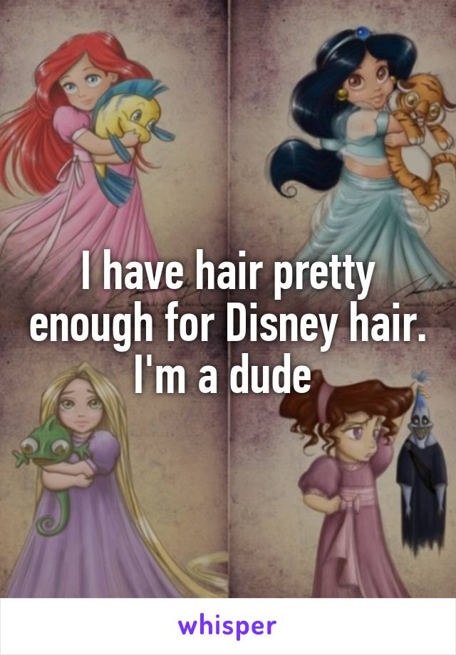 I have hair pretty enough for Disney hair. I'm a dude 