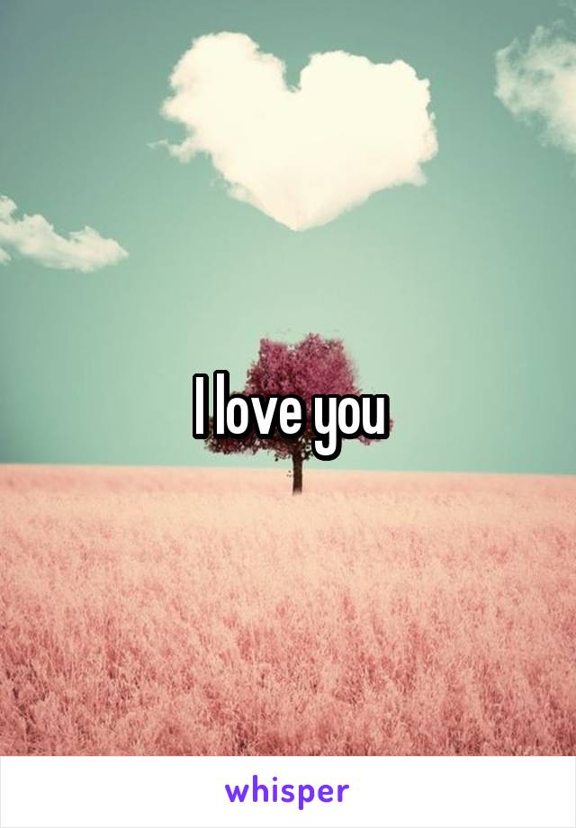 I love you