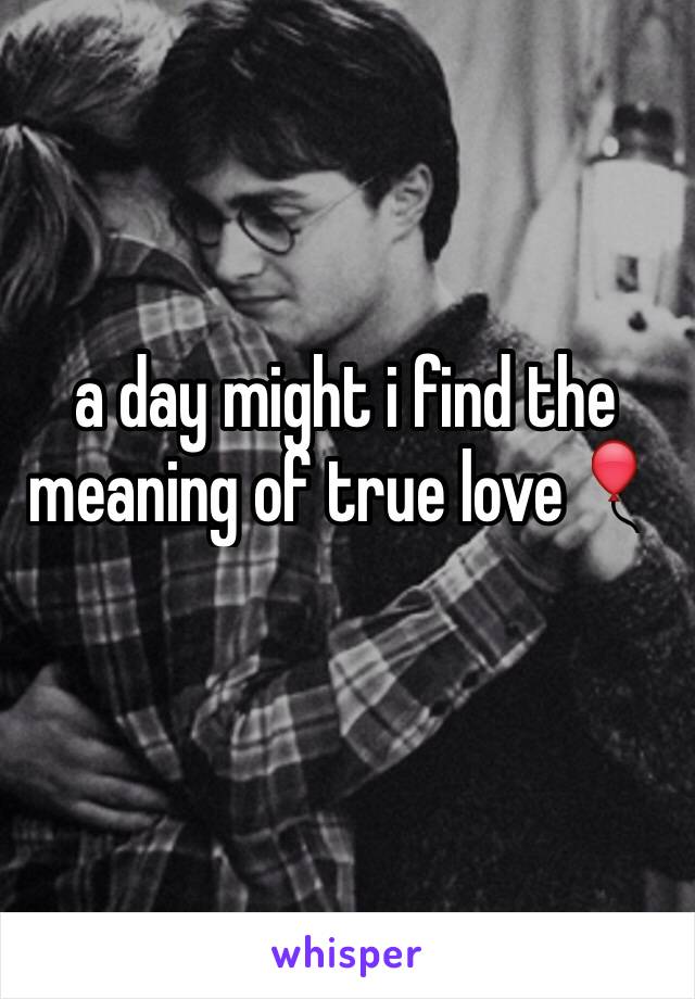 a day might i find the meaning of true love🎈