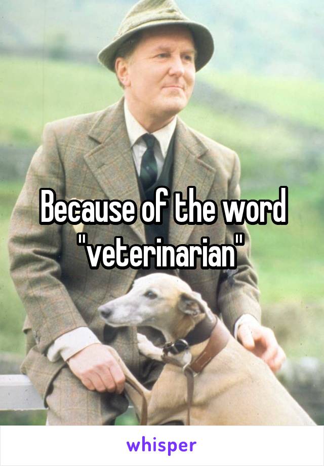 Because of the word "veterinarian" 