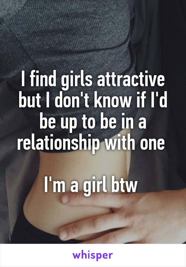 I find girls attractive but I don't know if I'd be up to be in a relationship with one 

I'm a girl btw 