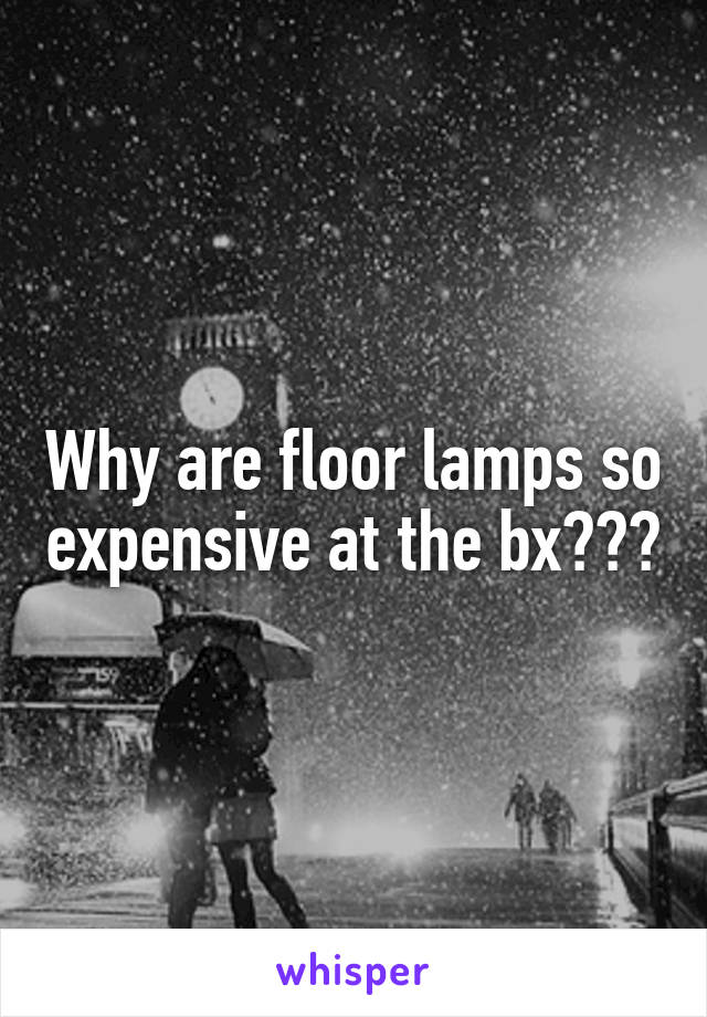 Why are floor lamps so expensive at the bx???