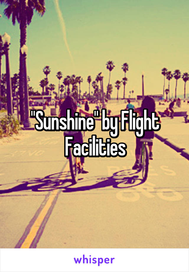 "Sunshine" by Flight Facilities