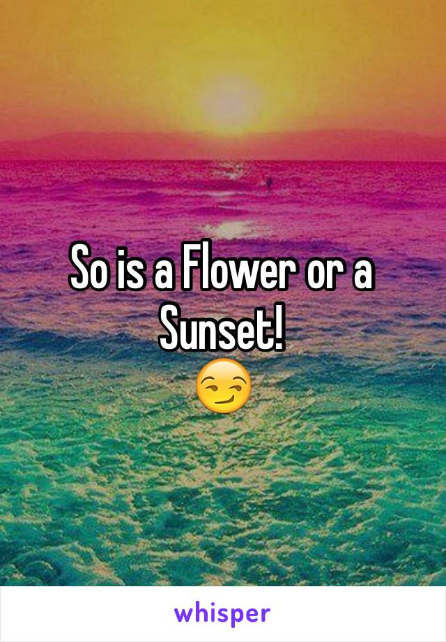 So is a Flower or a Sunset!
😏