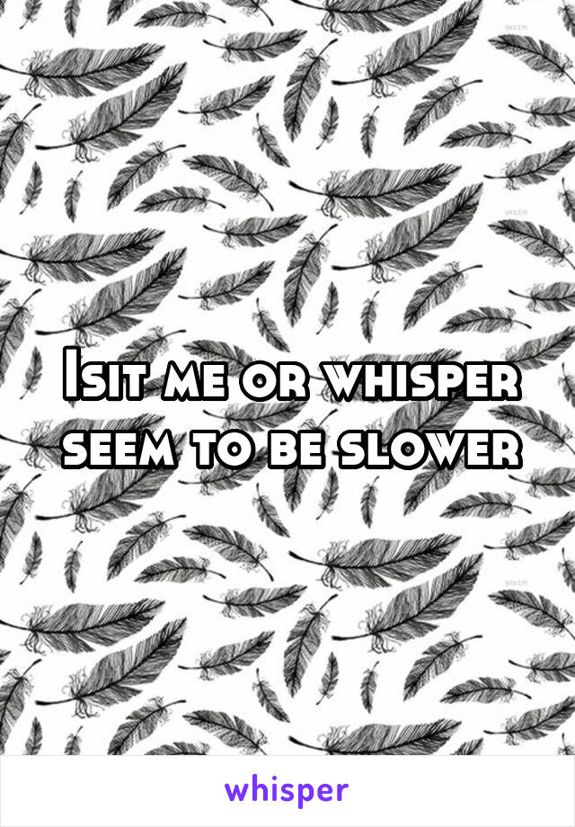 Isit me or whisper seem to be slower