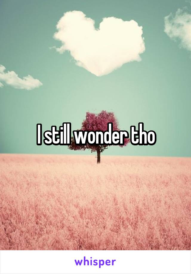 I still wonder tho