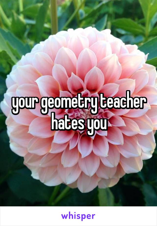 your geometry teacher hates you