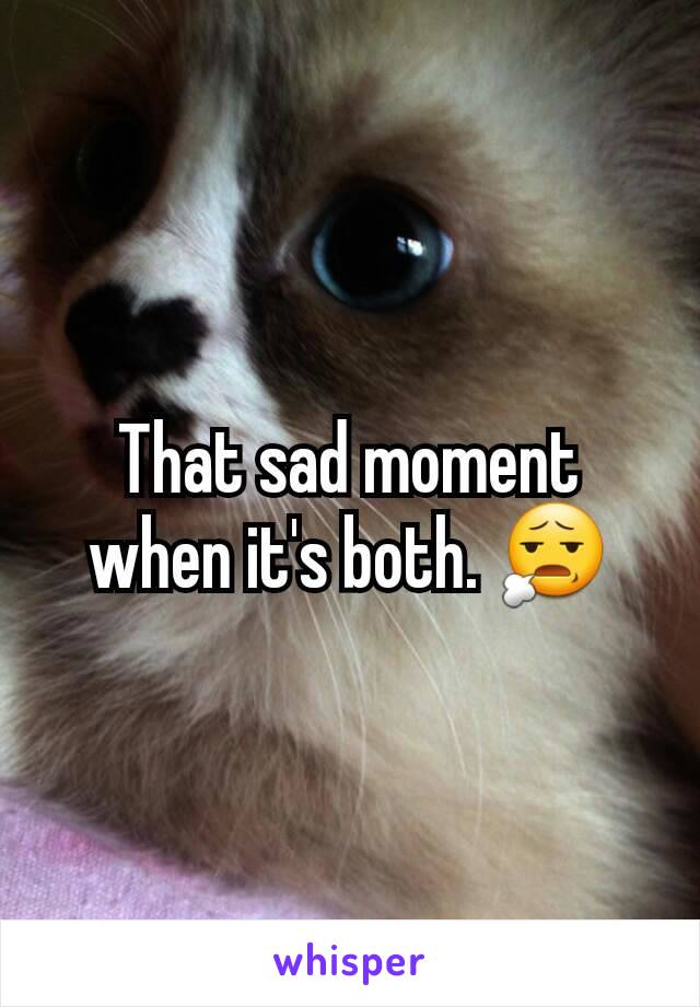 That sad moment when it's both. 😧