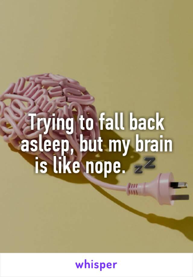 Trying to fall back asleep, but my brain is like nope. 💤