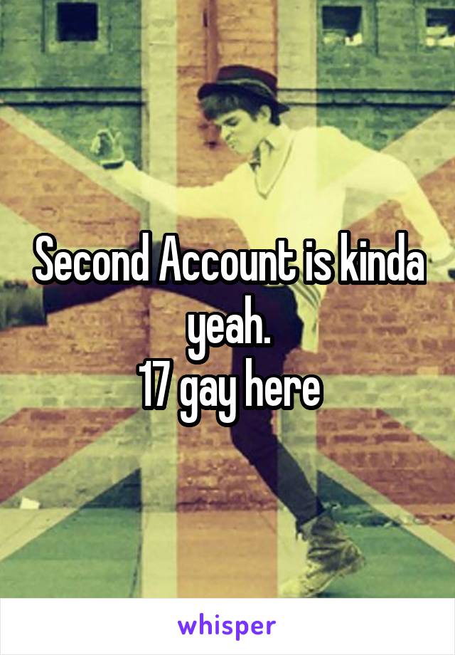 Second Account is kinda yeah.
17 gay here