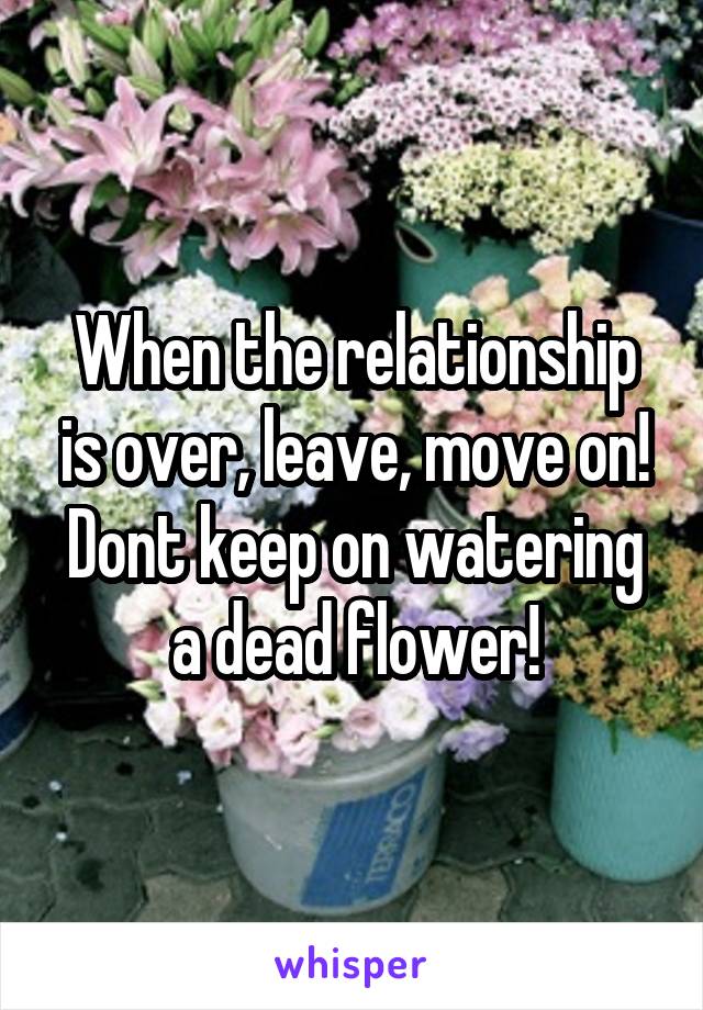 When the relationship is over, leave, move on! Dont keep on watering a dead flower!