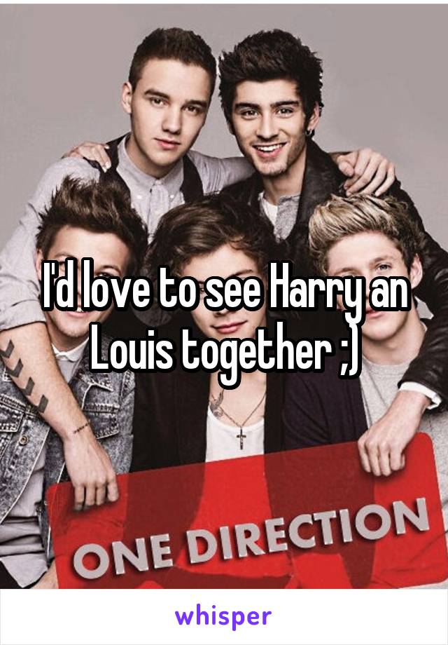 I'd love to see Harry an Louis together ;)