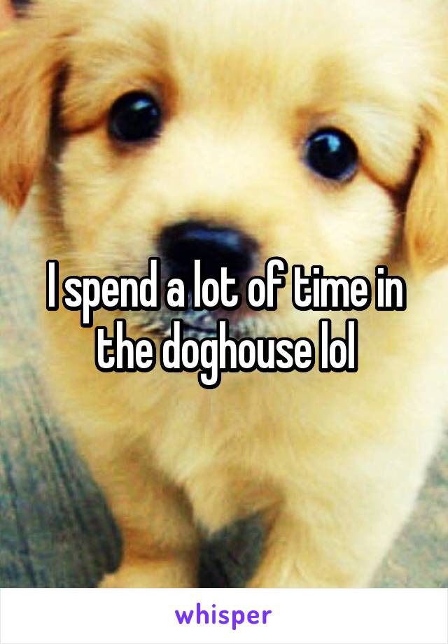 I spend a lot of time in the doghouse lol