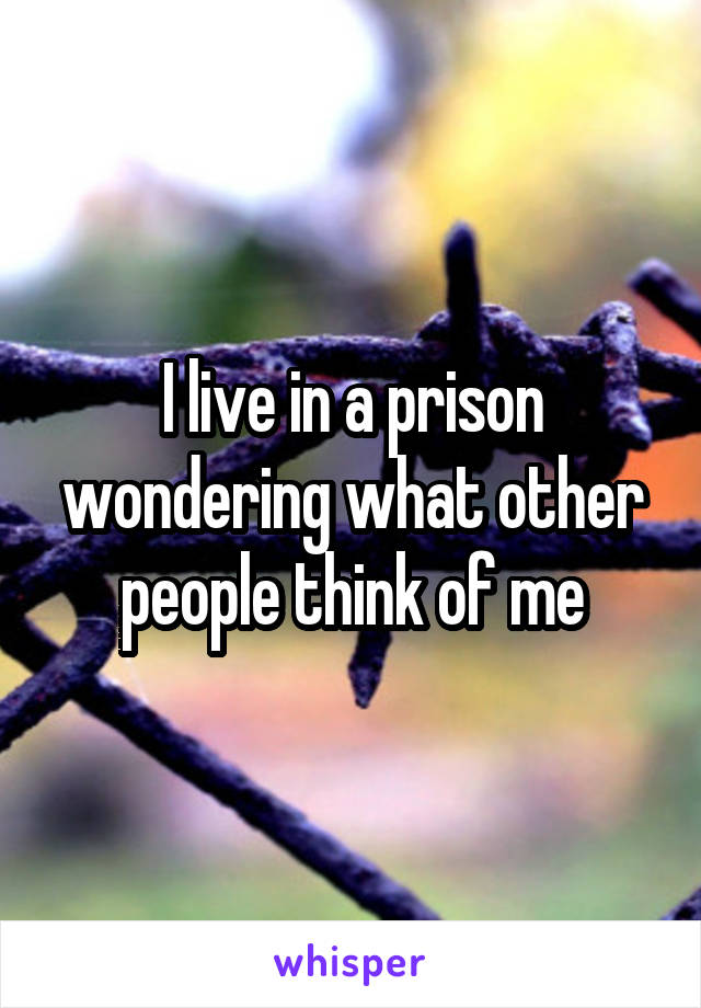 I live in a prison wondering what other people think of me